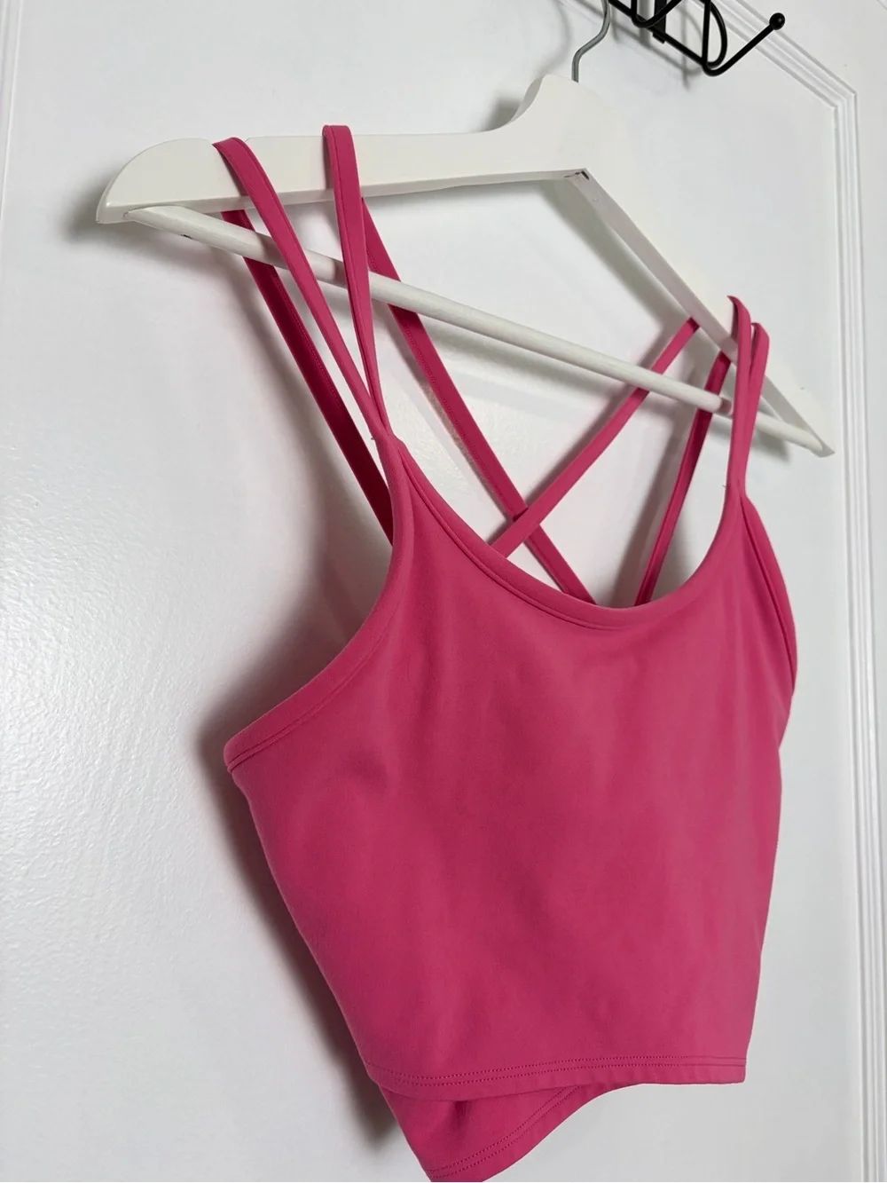 Peloton Bubblegum Pink Cadent Strappy Longline Sports Bra Crop Tank Top Athletic